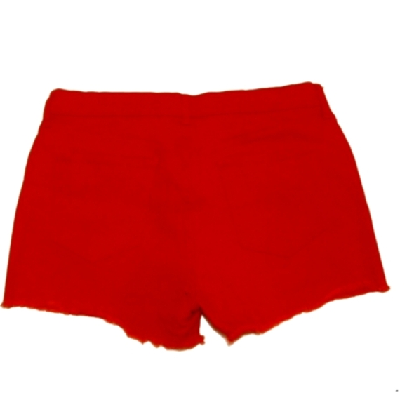 Old Navy Shorts Jean Hippie Boyfriend Mid Rise Jean Dark Red 5 Pocket Zip Button - Picture 2 of 9